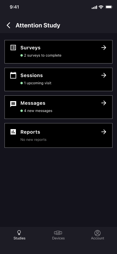 Kernel mobile study home and coordination screen